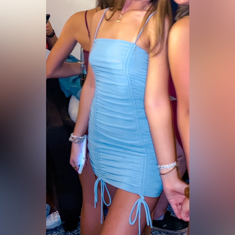 Blue Scrunch Dress